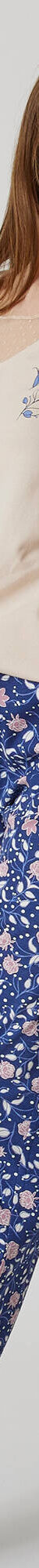 Pantalon pyjama coton imprimé floral (marine / mauve) Pantalon pyjama coton imprimé floral (marine / mauve)